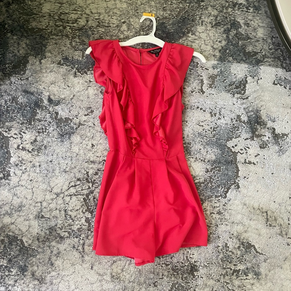 Coral ruffle romper - Bloomingdales